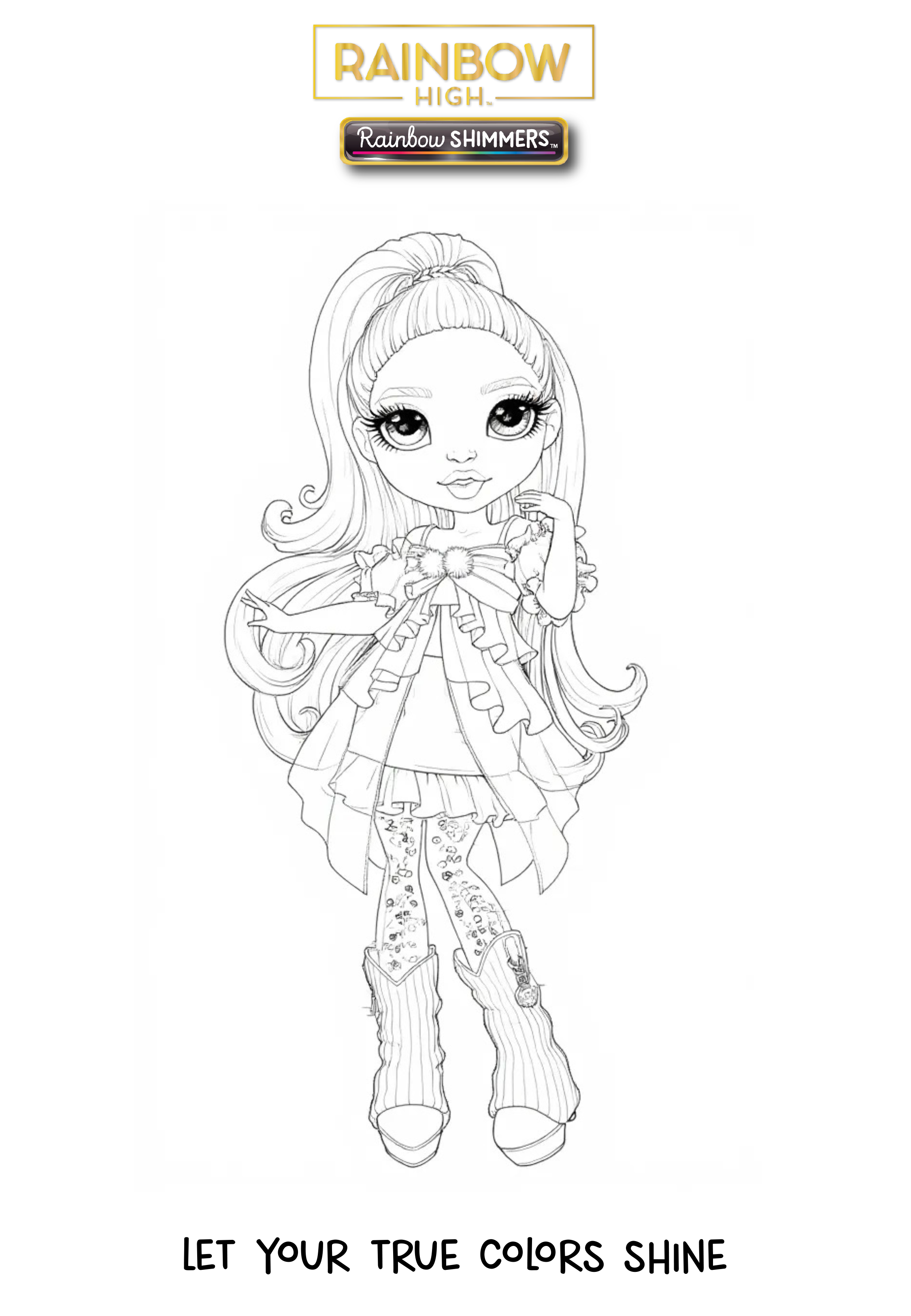Rainbow High Shimmers Violet kleurplaat