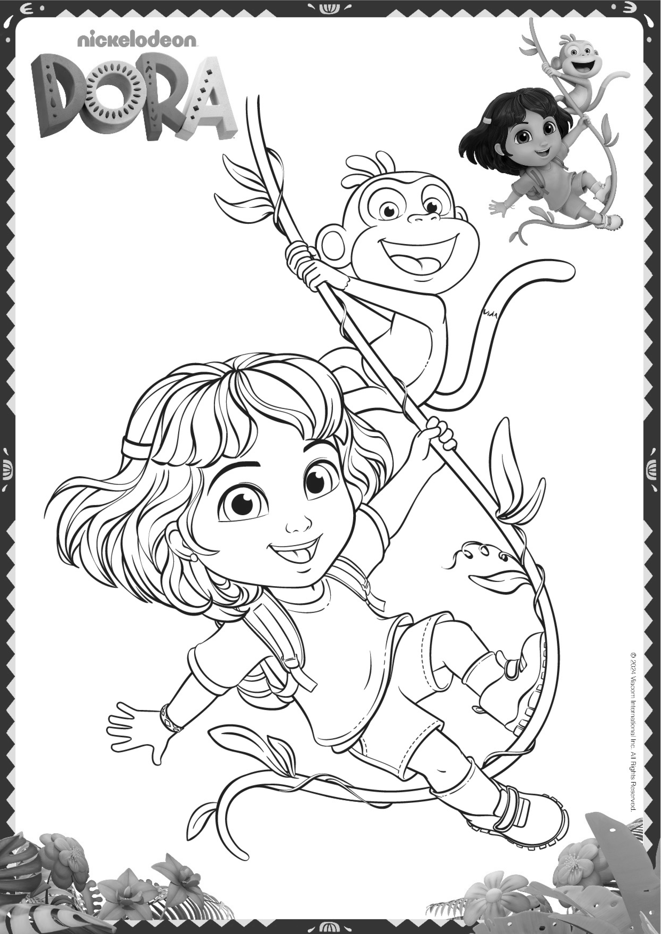 Dora en Boots kleurplaat