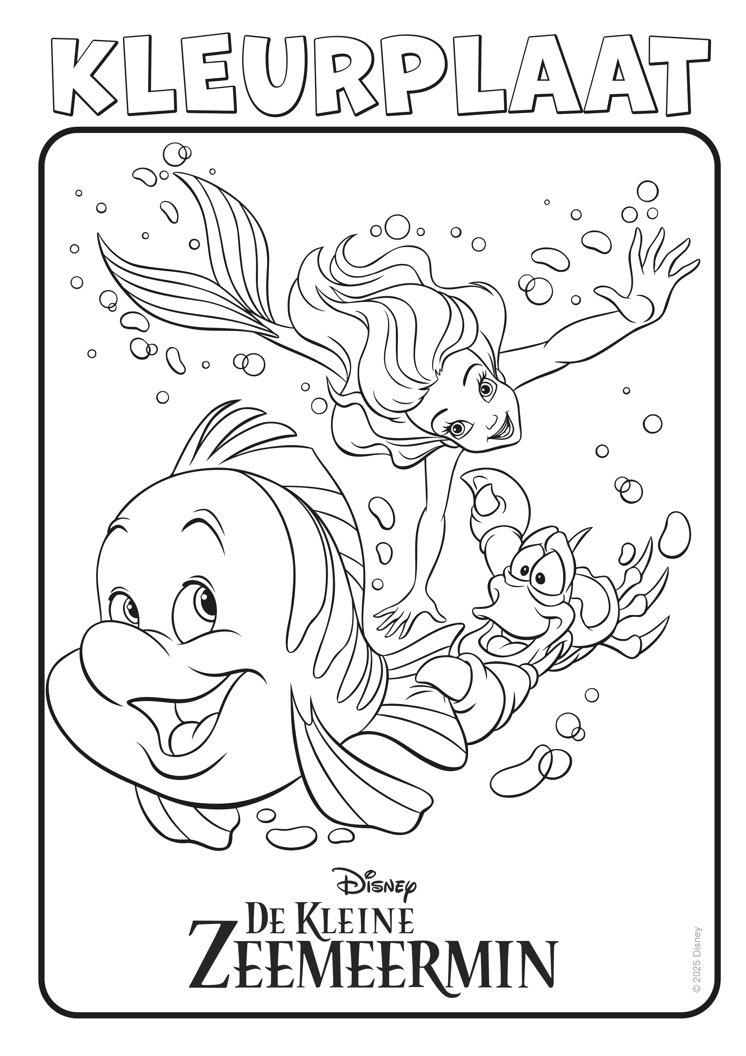 Disney De Kleine Zeemeermin kleurplaat