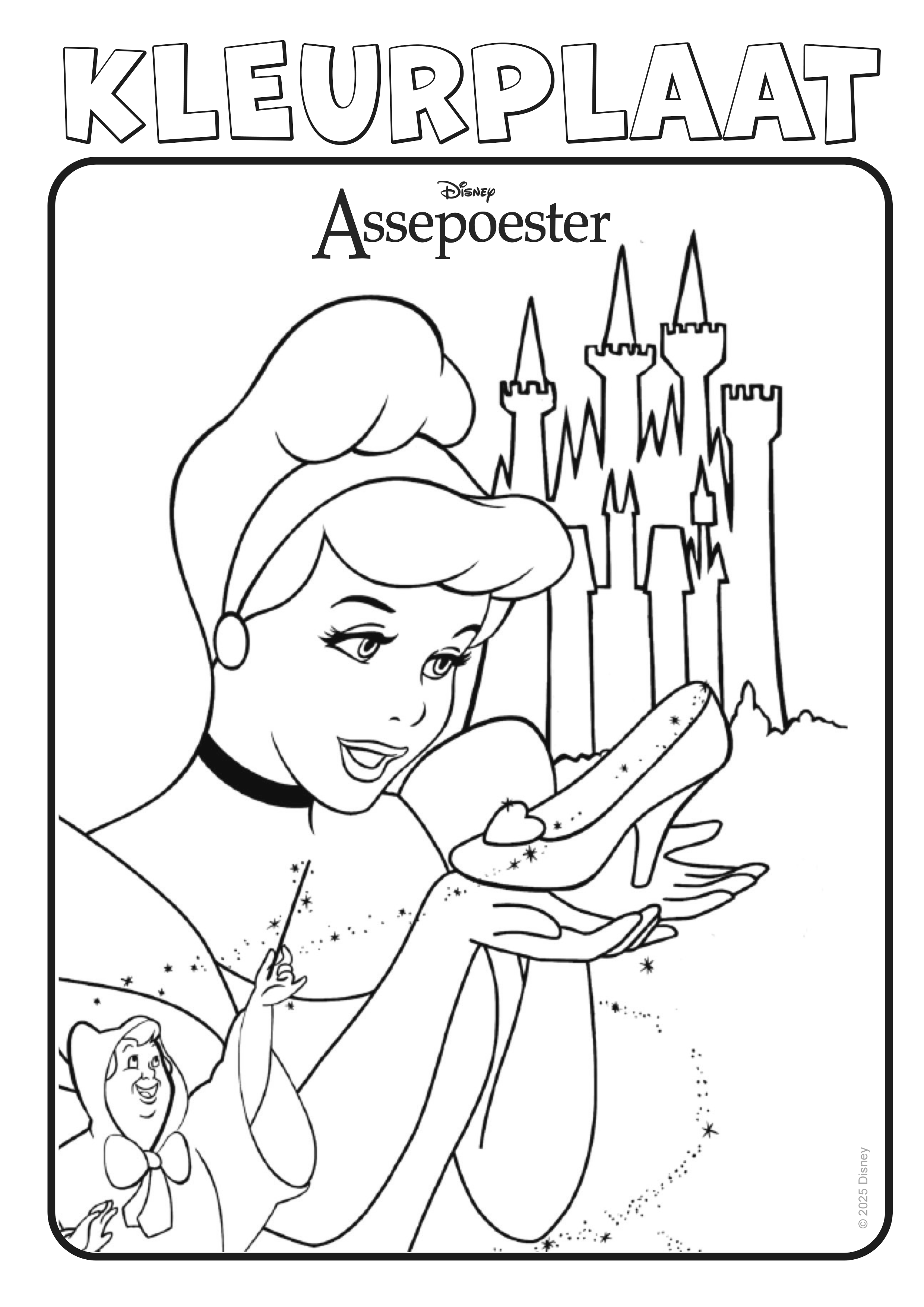 Disney Assepoester kleurplaat