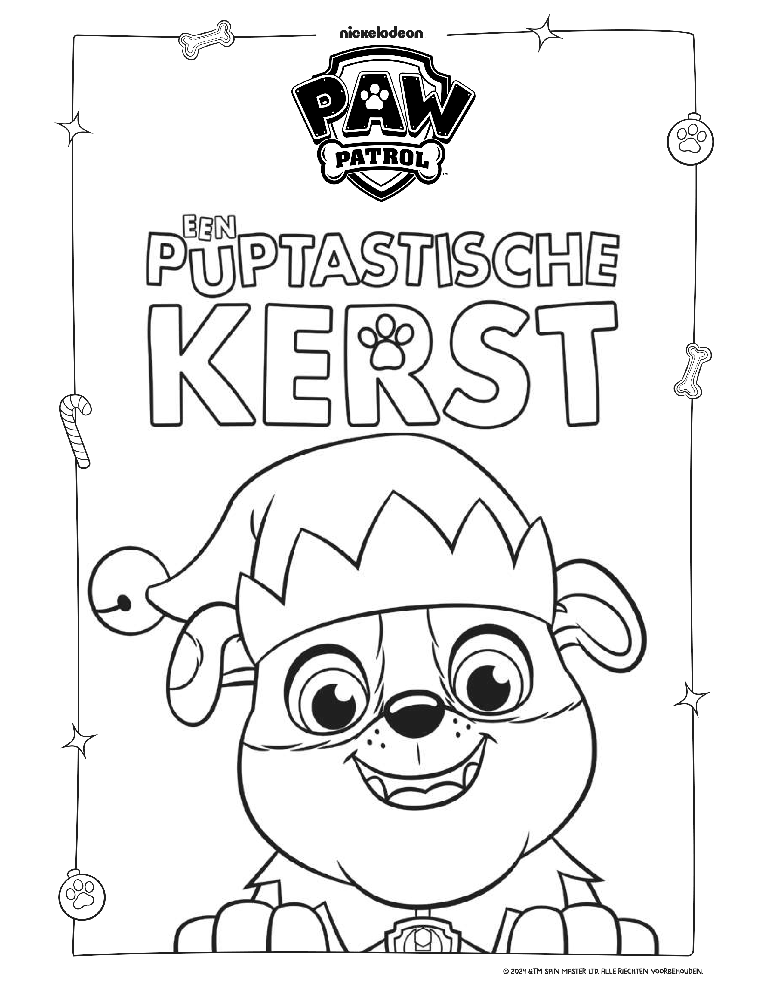 PAW Patrol Een puptastische Kerst kleurplaat